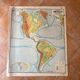 Carte scolaire ancienne N°18/18bis Continent américain Vidal-Lablache - Armand Colin