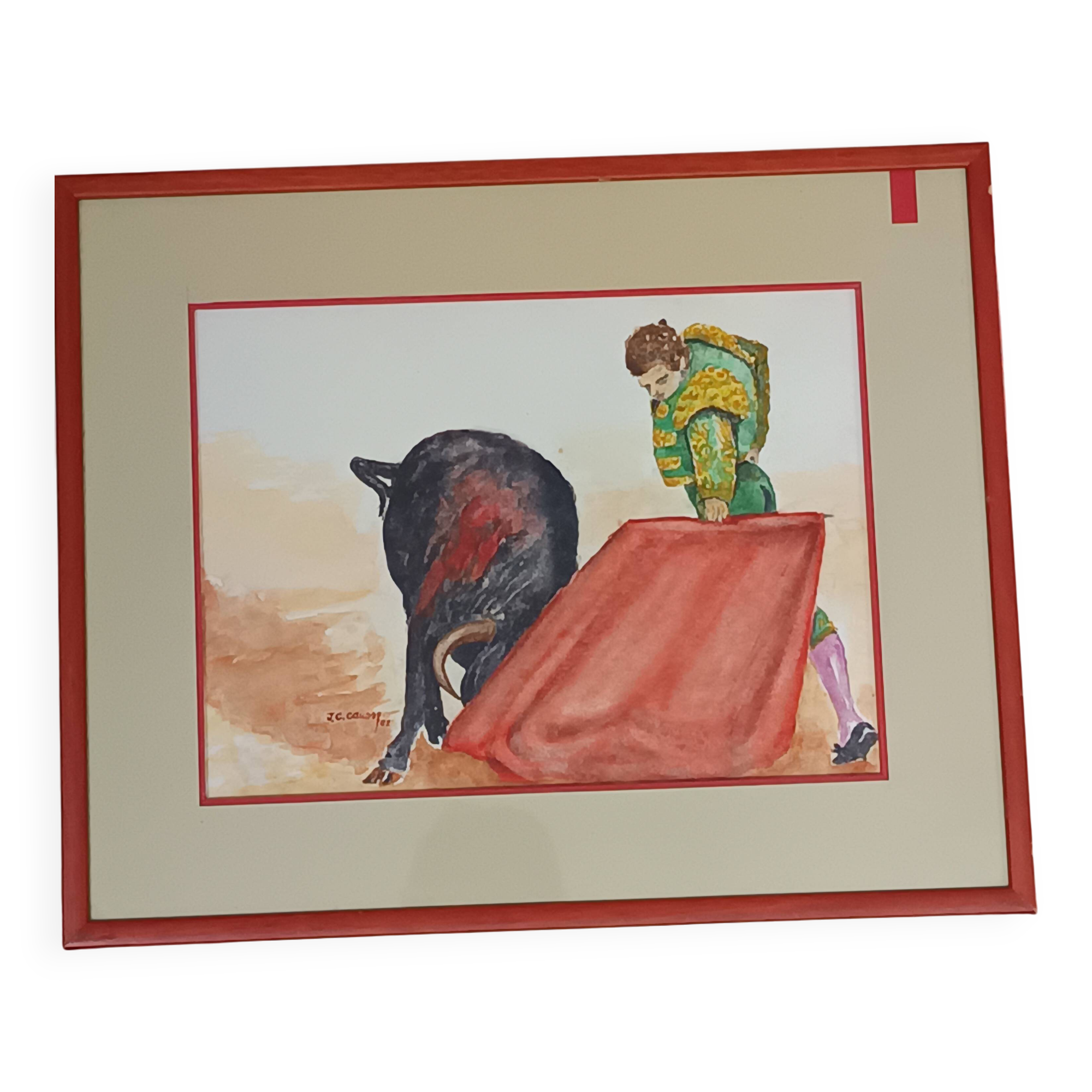 Oil on paper signed by the sculptor Jean Claude Causse