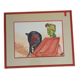 Oil on paper signed by the sculptor Jean Claude Causse