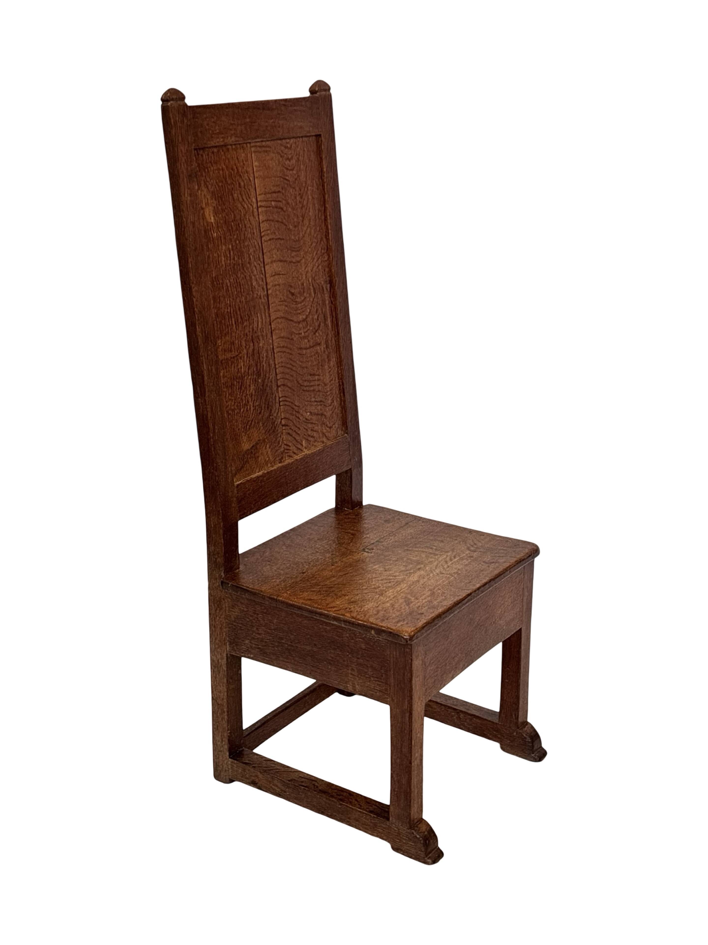 Art Deco High Back chair in oak minimalist design