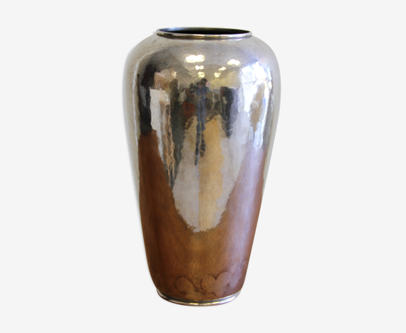Vase Art déco en métal argenté par Luc Lanel pour Christofle | Selency