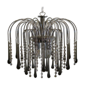 Lustre cascade en verre de Murano