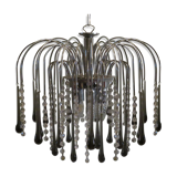 Lustre cascade en verre de Murano italien 1960