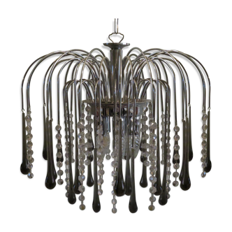 Italian Murano glass waterfall chandelier 1960