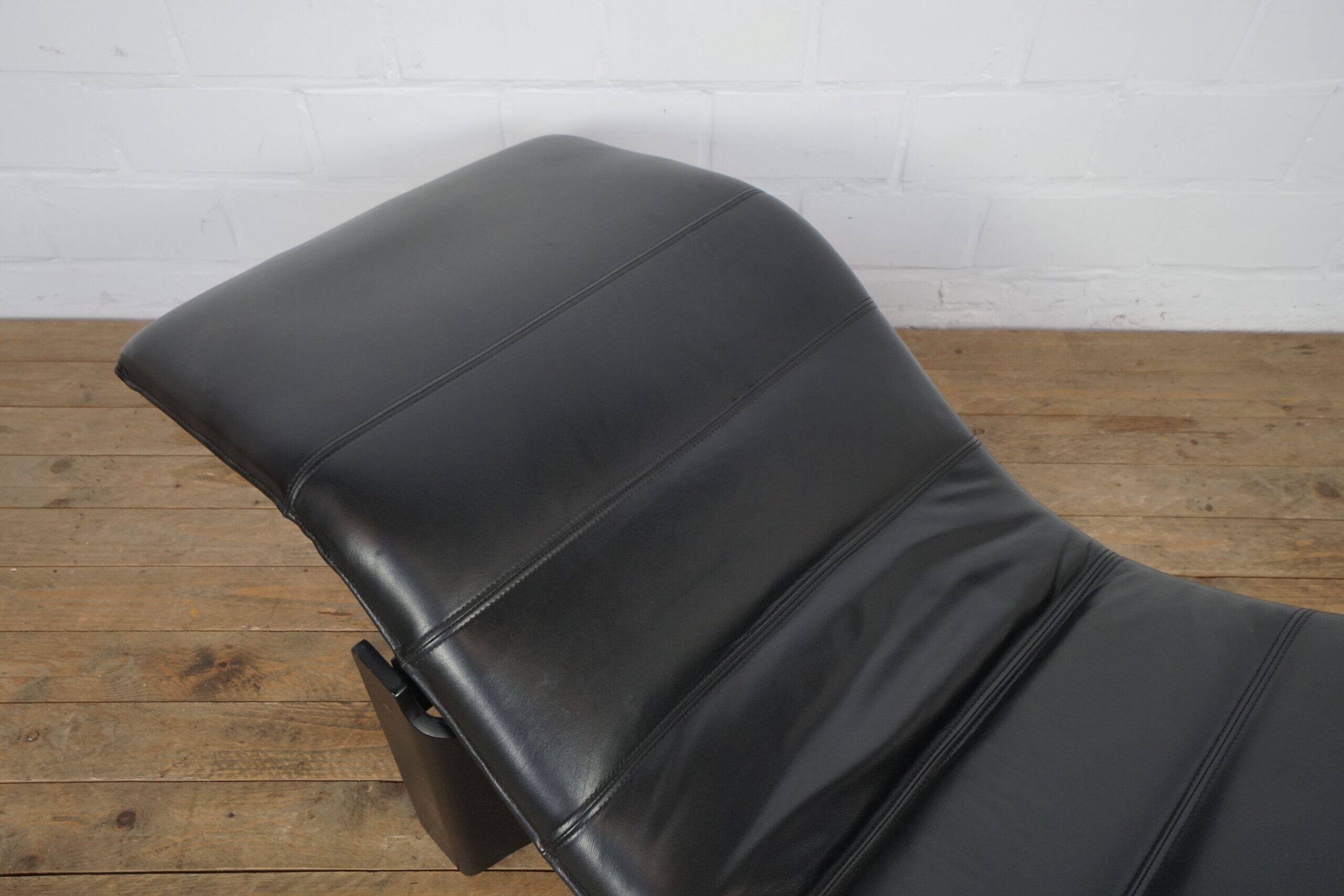 Fauteuil lounge réglable en cuir italien