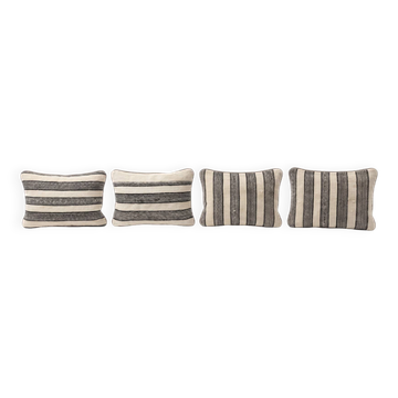 Set of 4 vintage kilim cushion covers 37x61 cm