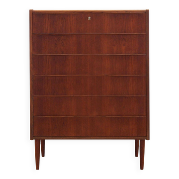 Teak chest of drawers, Danish design, 1970s, production: Denmark