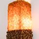 Pair of "Honey" wall lights in amazonite and amber. Contemporary work.