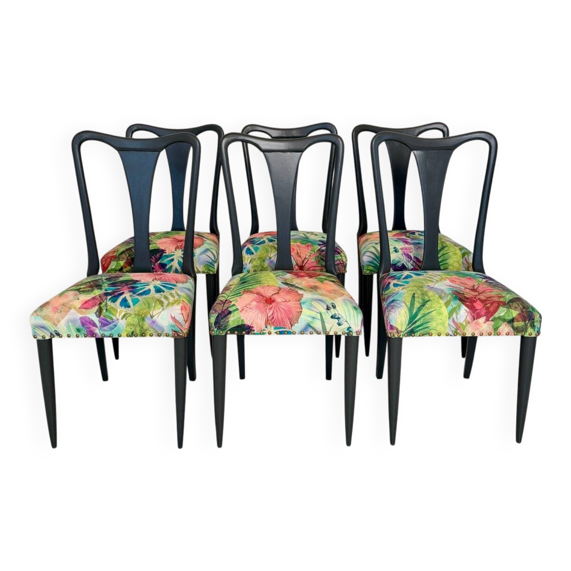 Italian vintage dining chairs by Osvaldo Borsani, 1940s, set of 6