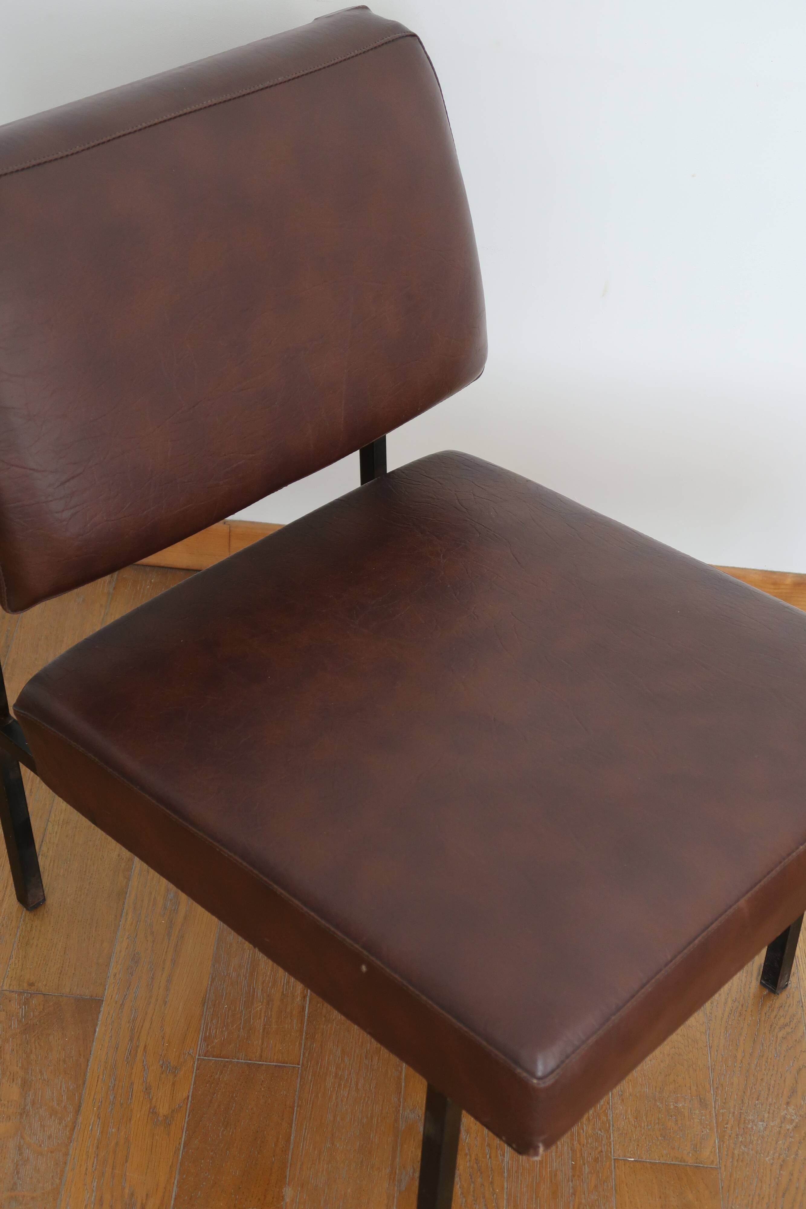 Paire de chauffeuse skaï 70's
