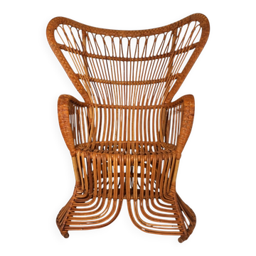 Peacock chair rattan armchair by Rohé Noordwolde, 1970