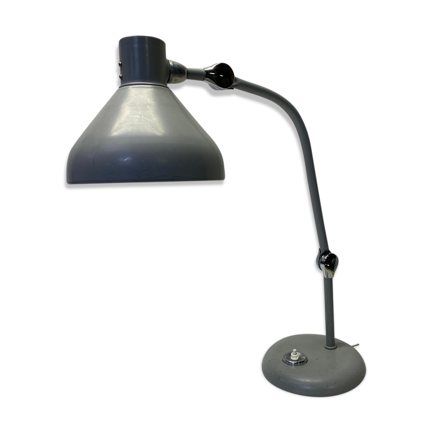 Industrial lamp in grey metal 60s