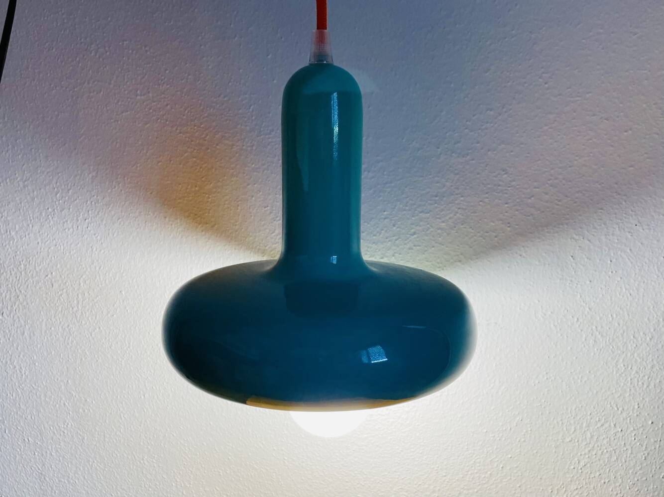 Green metal pendant light