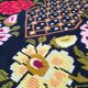 Cross stitch floral boho carpet made by hand on hemp, Romania 148x190cm