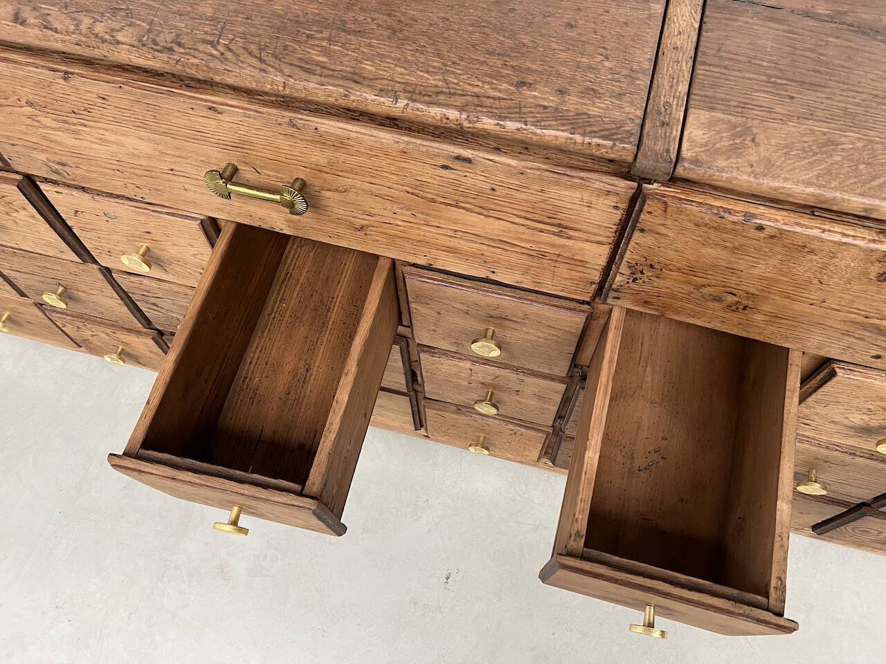 Old trade furniture with oak drawers XL format