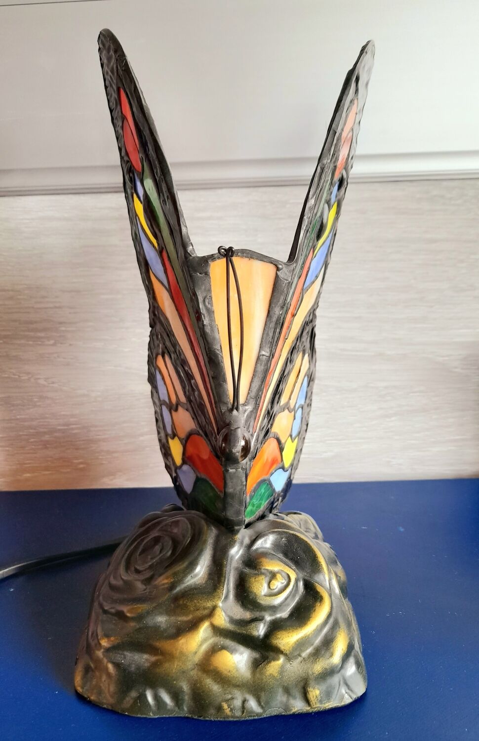 Stained glass butterfly lamp