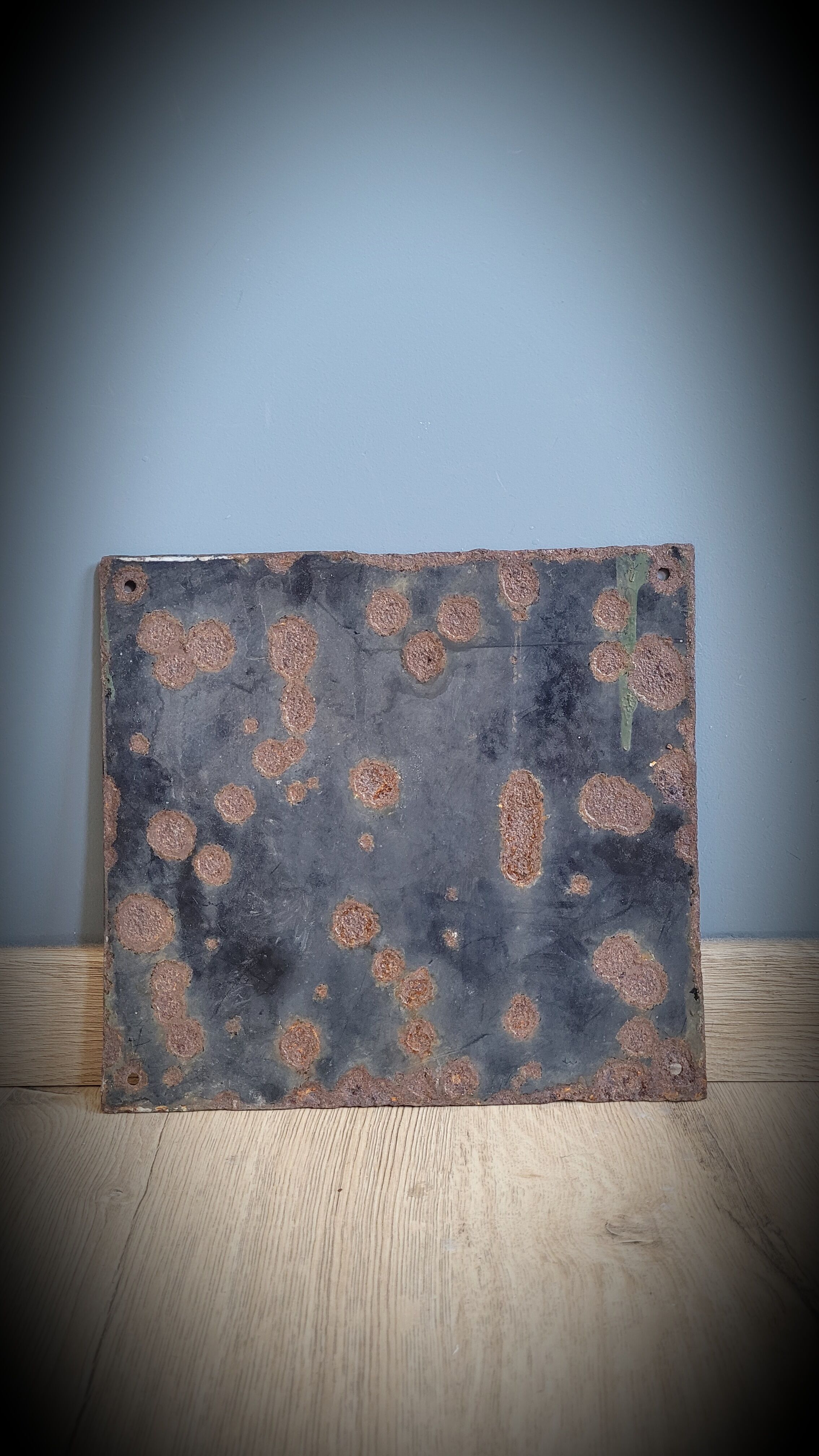 Enamelled plate defense display