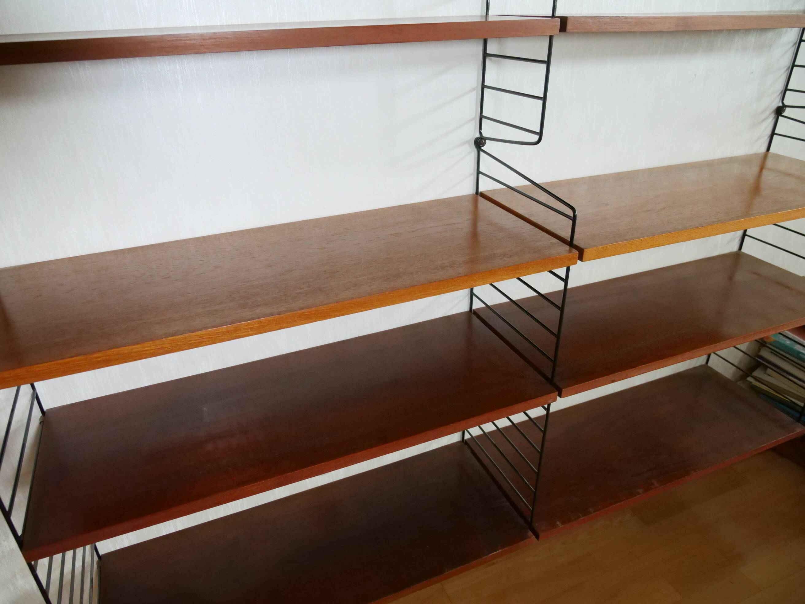 Étagère à cordes Modul Nisse en teck au design vintage des années 60