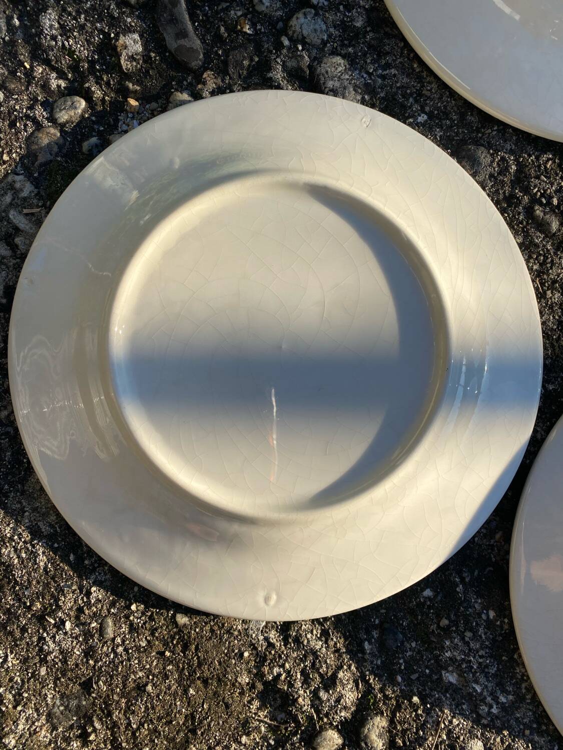 Assiettes vintage blanche et bleue