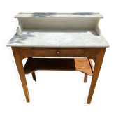 Table de toilette/ coiffeuse e n bois et marbre années 1900