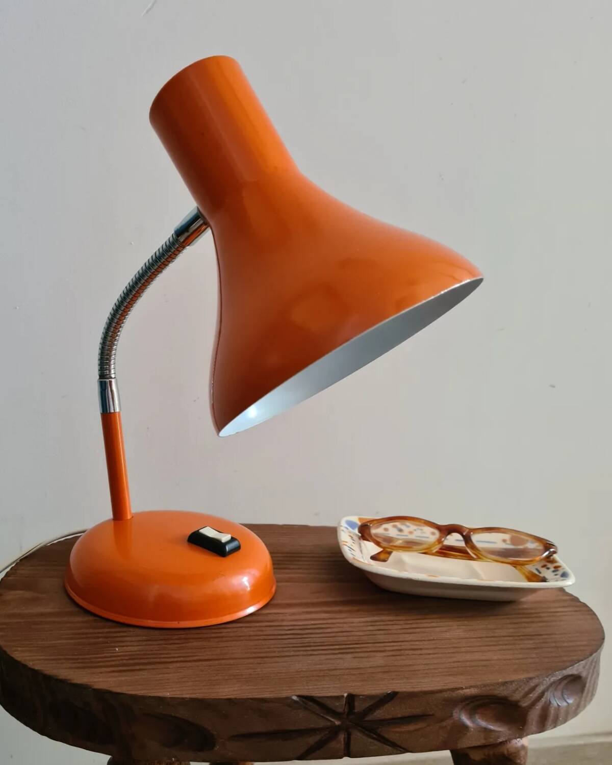 Orange desk or bedside lamp from the 50s