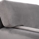 Canapé gris velour, design scandinave