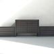 Enfilade 3 modules, bois d' iroko massif.