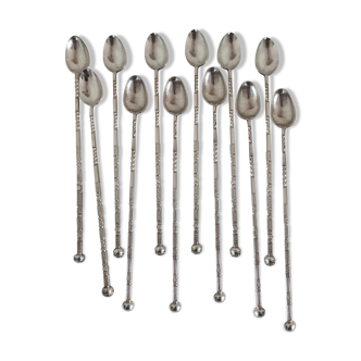 Silver metal cocktail spoon