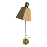 Lampadaire de lecture rétro vintage en laiton par Suède années 1960