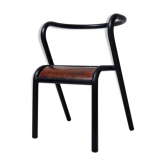 Chaise enfant Jacques Hitier métal tubulaire bois courbé
