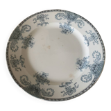 Large round iron earth Longwy dish, Fontainebleau model