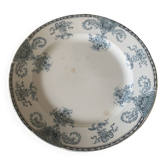 Grand plat rond terre de Fer Longwy modele Fontainebleau