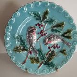 Sarreguemines Birds Barbotine Plate