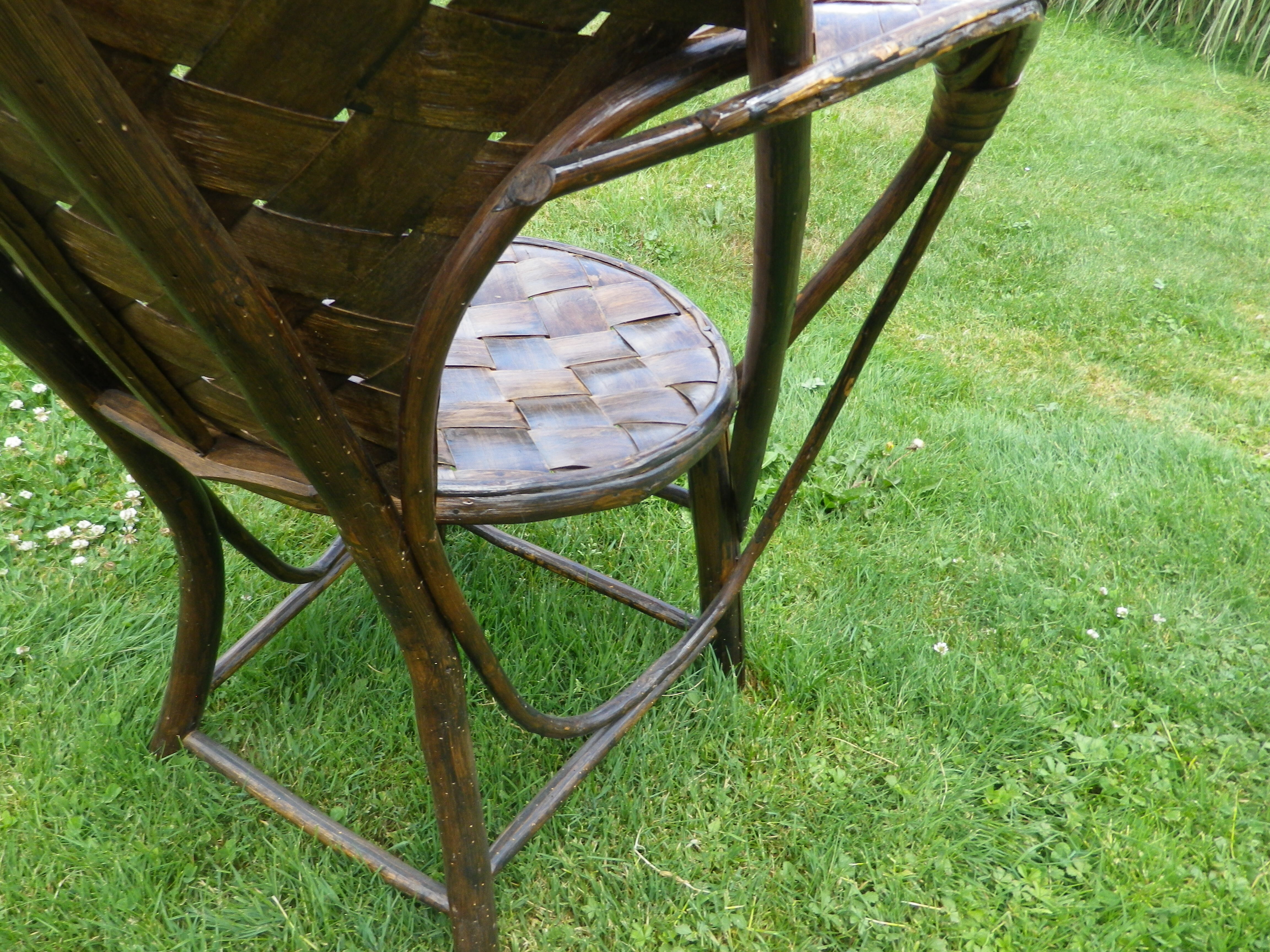 Bamboo and chestnut armchair