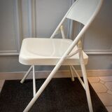 Duo de chaises pliantes en acier années 1980