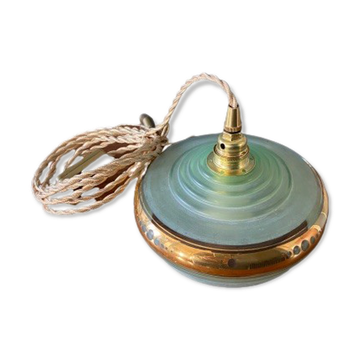 Vintage green globe lamp from 1950