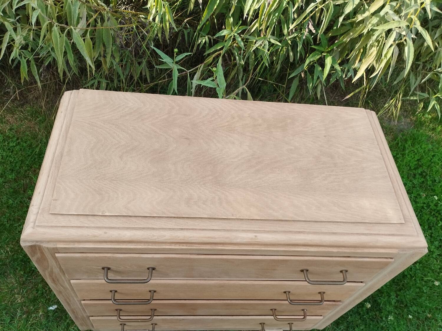 Old vintage chest of drawers with compass feet