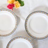 Set of 4 dinner plates, Digoin Sarreguemines, Valence model