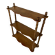 Vintage turned wood wall shelf with 3 levels.