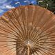 Powder pink paper umbrella and wooden handle