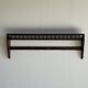 Antique wooden wall shelf with a turned gallery and 5 hooks L120 H40 D18