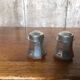 Pair of Old Pewter Salt Cellars from the Manoir Vintage