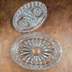 Vintage hand-cut Bohemian crystal bonbonnière Czechoslovakia