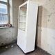 Vintage white industrial apothecary cabinet / display case