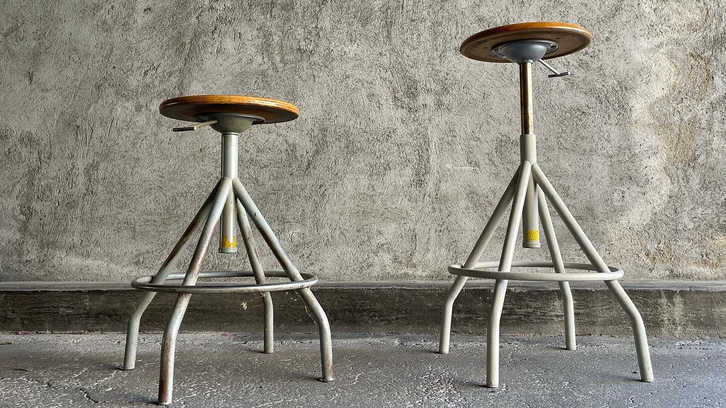 Pair of BAO workshop stools, 1950s