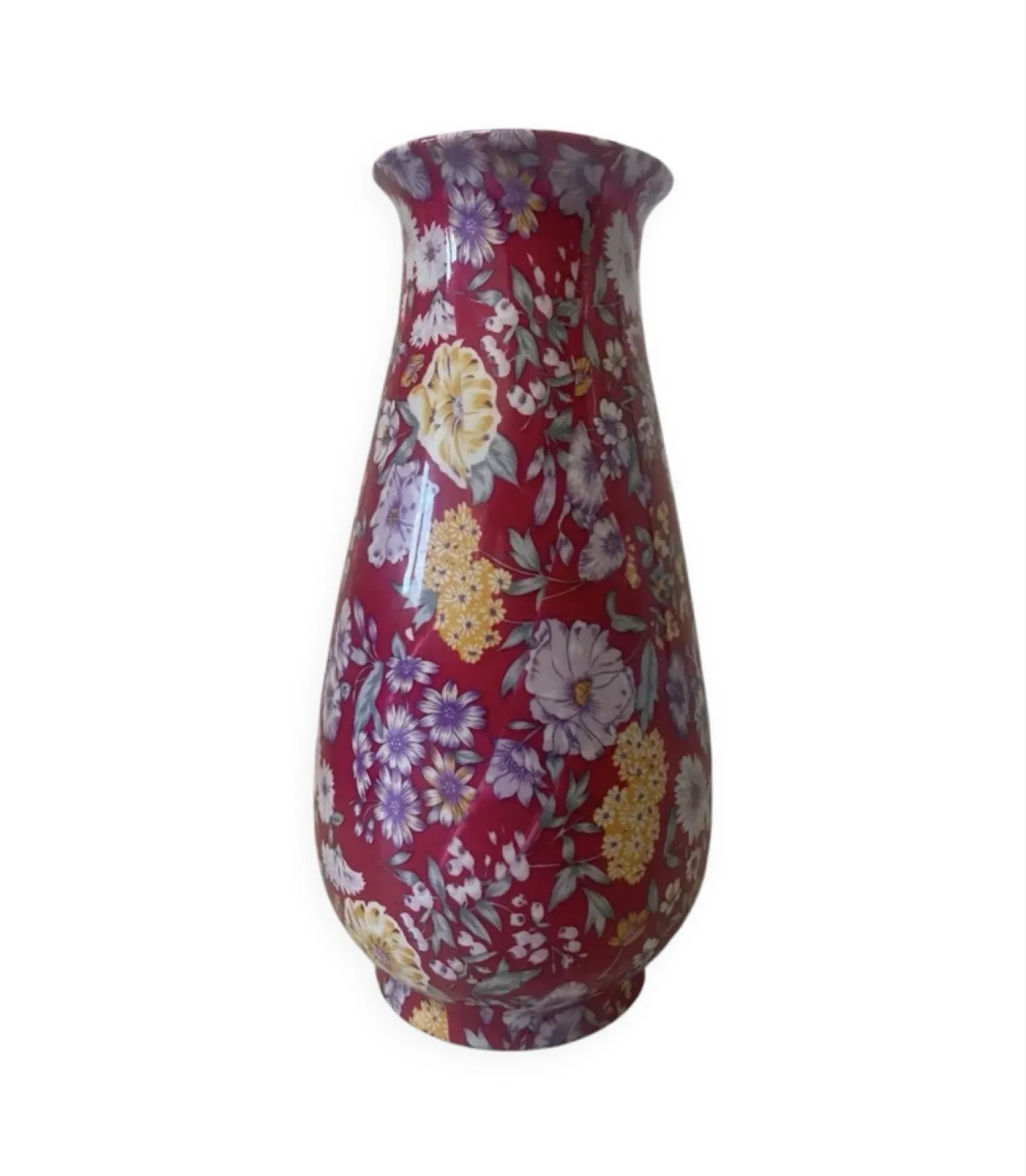 Large porcelain vase with floral decoration