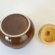 Vintage Handmade Ceramic Jar / Brown & Yellow Retro Kitchen Pottery