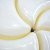 Plateau serviteur apéritif en plastique beige - compartiments en forme de fleur - vintage années 70