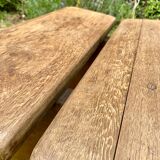 Pair of handcrafted solid elm benches