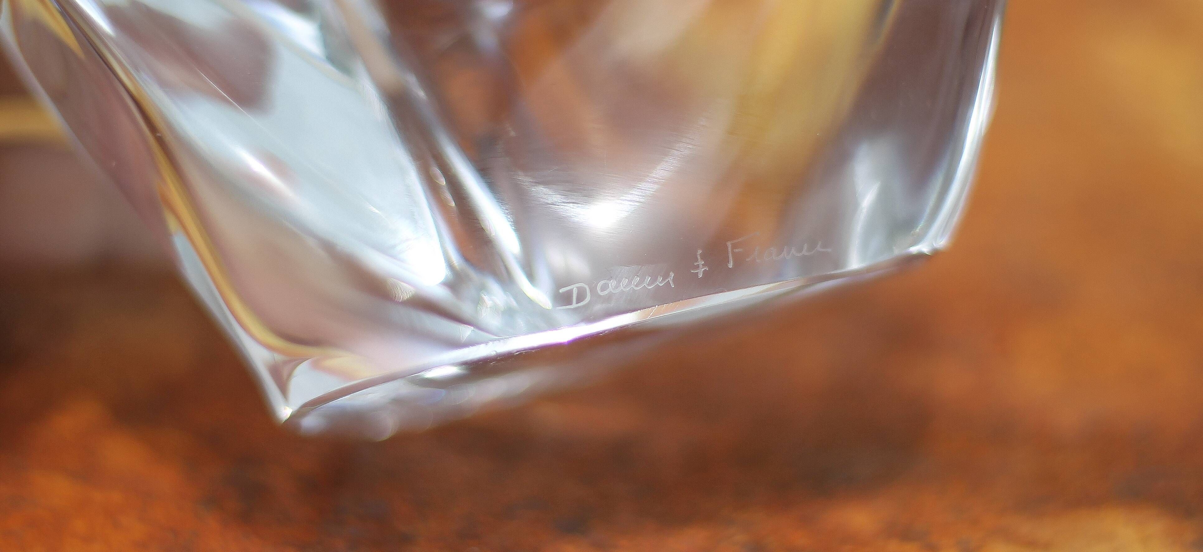Daum France crystal lamp, vintage lamp, sculptural lamp